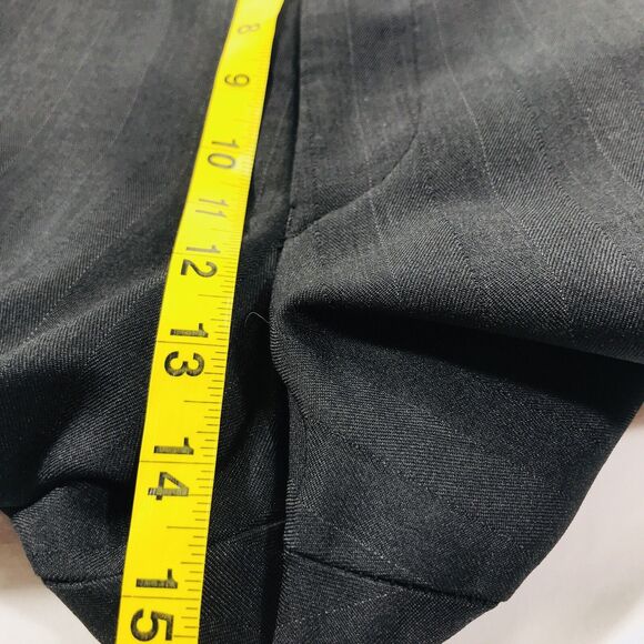 Vanetti Dress Pants Black Stripe 50 52 Pleated Cuffed Mens Le Collezioni - Picture 10 of 12